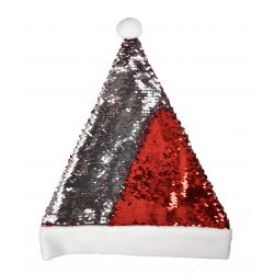 Kerstmuts met rood & zilveren pailletten - dekerstgeschenkenshop